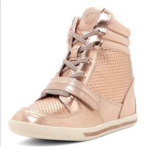 Vince Camuto “Frankies” Wedge Sneakers - Rose Gold